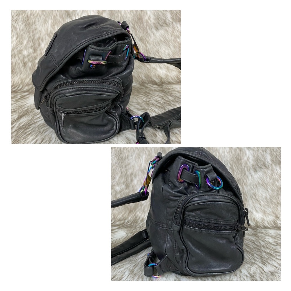 Alexander Wang Black Leather Backpack with Iridescent Hardware - Picture 6 of 16